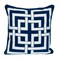Nassau Collection Square Interlocking Cotton Throw Pillow - 20" - Blue and White